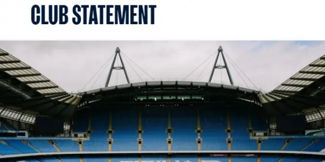 Declaração oficial do Manchester City: Todas as acusações apresentadas pela Premier League são rejeitadas, direito de recurso será exercido